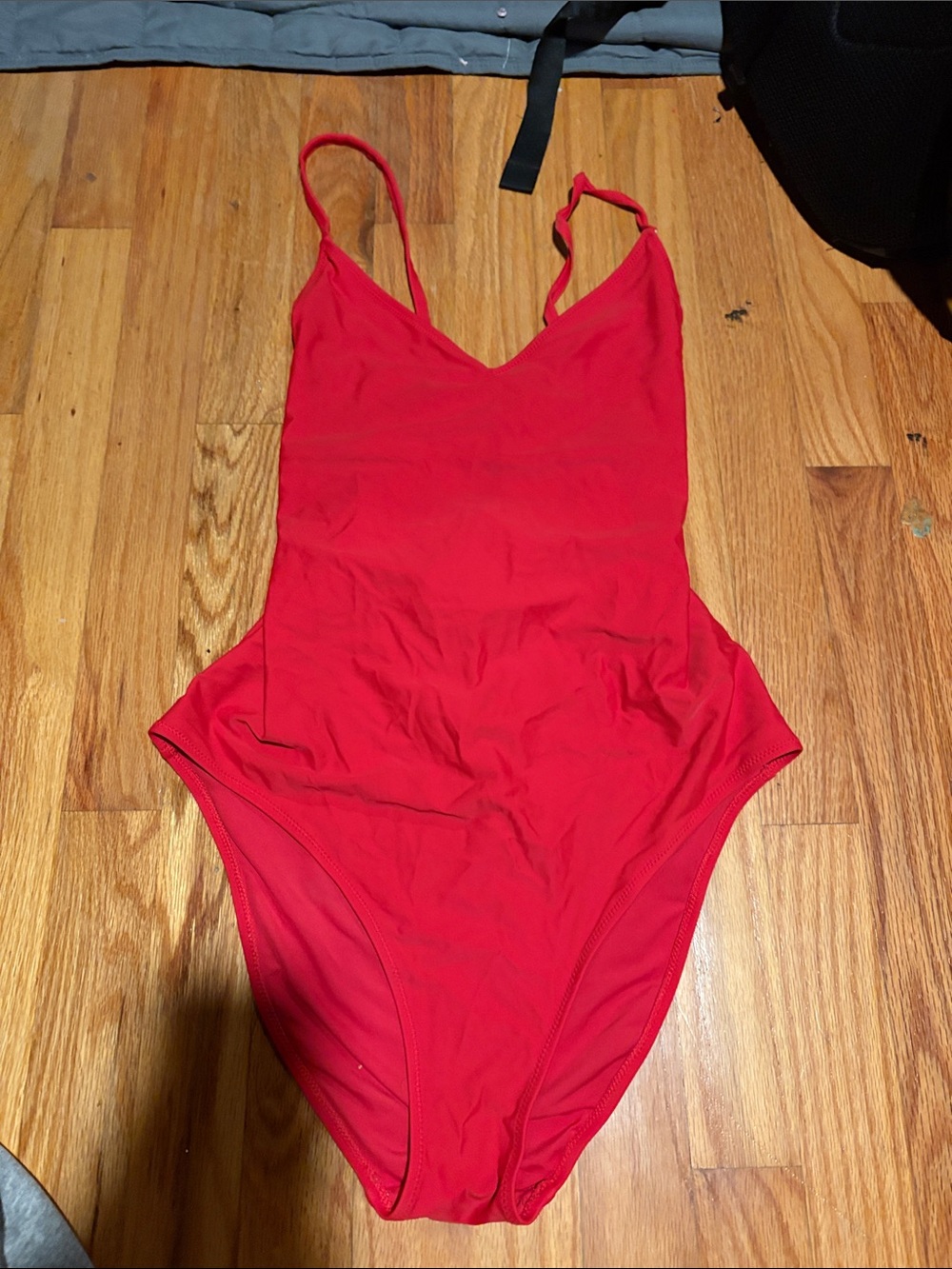 aerie Red One-Piece Swimsuit with V-Neck
